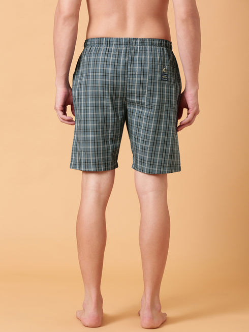 Blue Checked Lounge Short