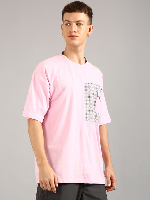 Pink Printed Oversized T-Shirt