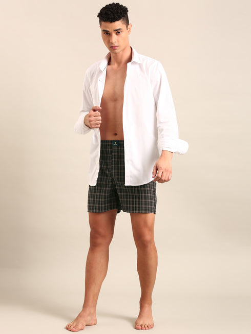 3 Pack Checked Cotton Boxers