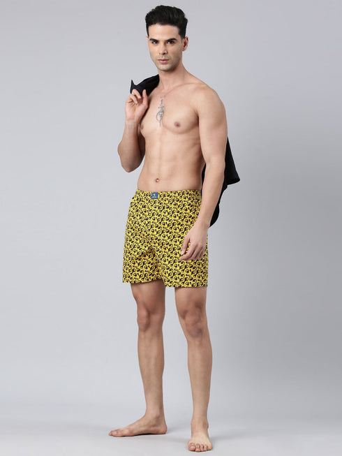 Yellow Printed Cotton Boxer