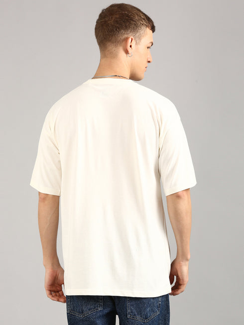 White Printed Oversized T-shirt