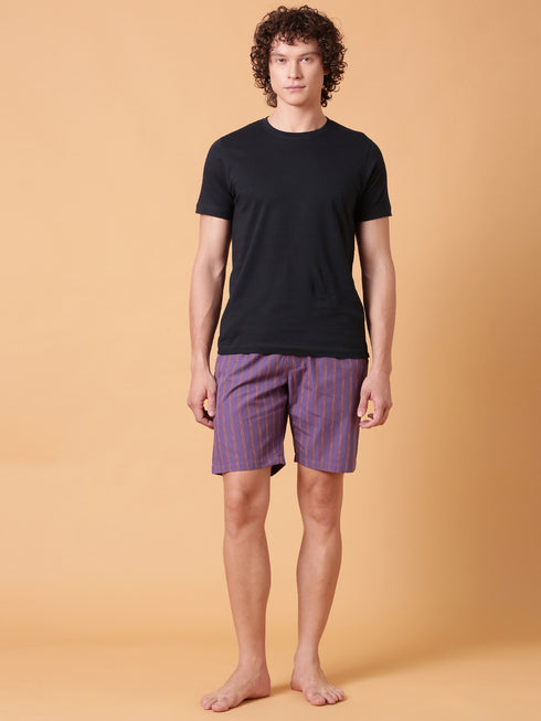Purple Checked Lounge Short