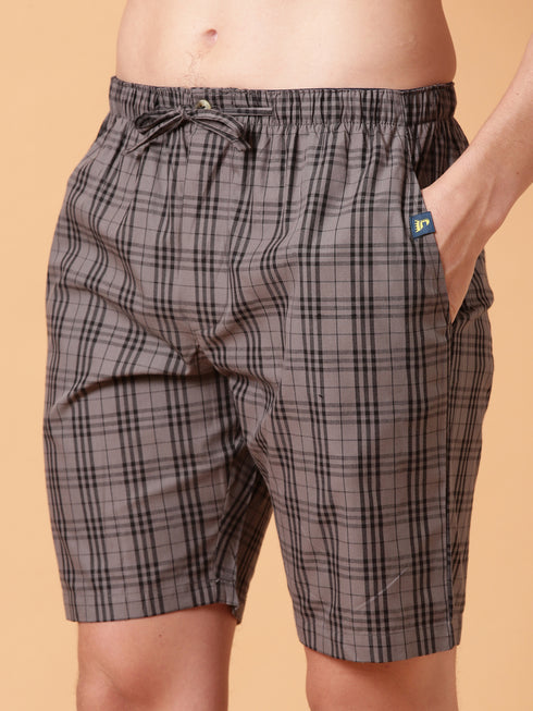 Black and Grey Checked Night Suit