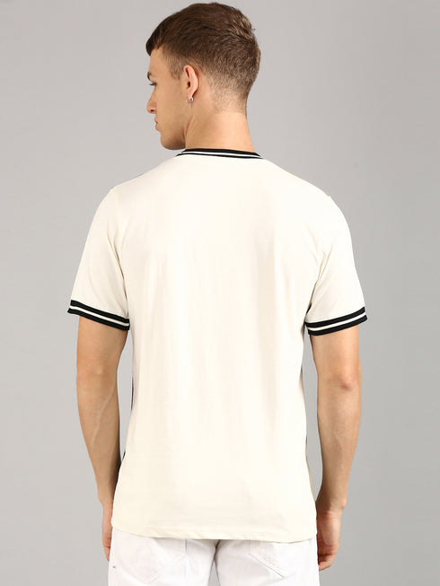 Olive & Black Printed Regular Fit T-Shirt