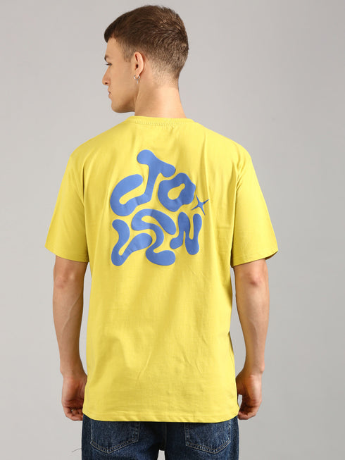 yellow Printed Oversized T-Shirt