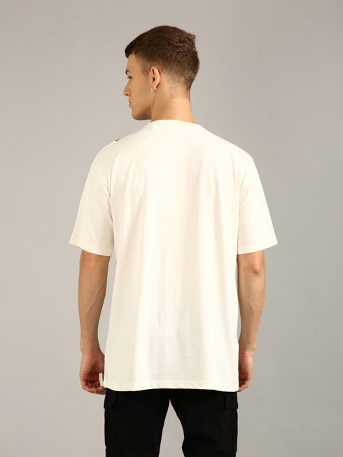 White Printed Oversized T-Shirt