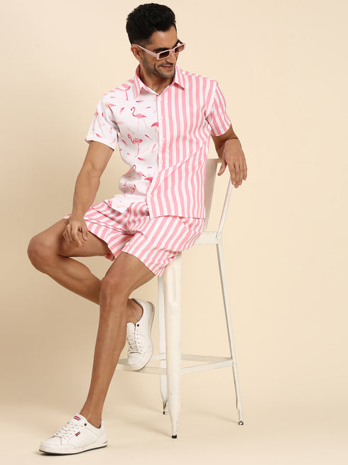 Pink & White Printed Co-Ord Set