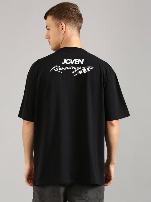 Black Oversized Printed T-shirt