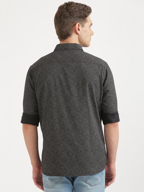 Dark Grey Casual Full Sleeve Casual Shirt