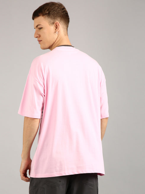 Pink Printed Oversized T-Shirt
