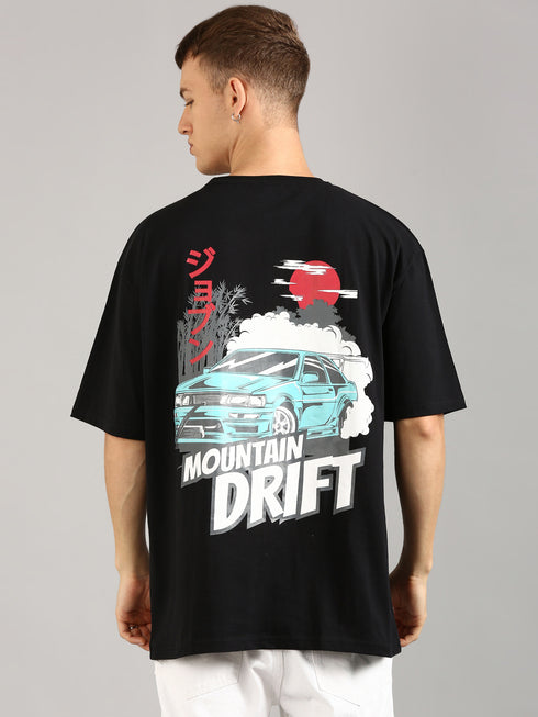 Black Oversized Printed T-shirt