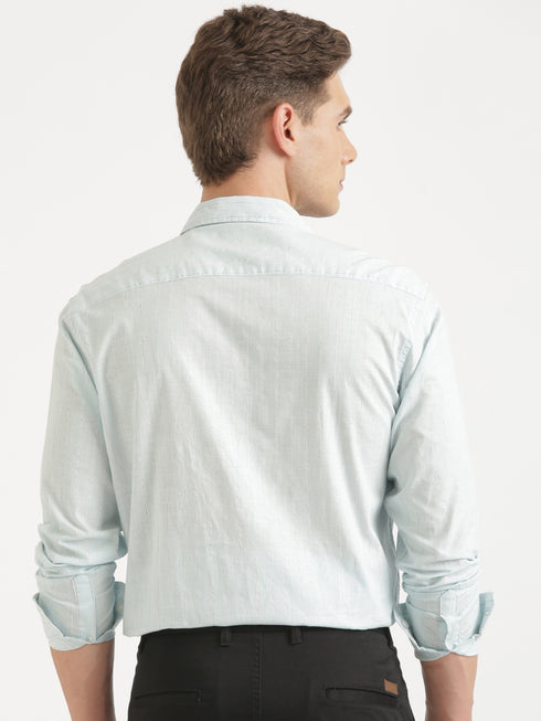 Light Green Striped Long Sleeve Shirt