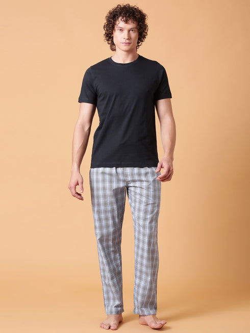 Sky Blue Checked Lounge Pant