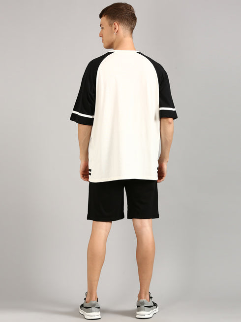 White & Black Printed Relaxed Fit Co-Ords Set