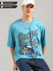 Blue Oversized Puffy Printed T-shirt
