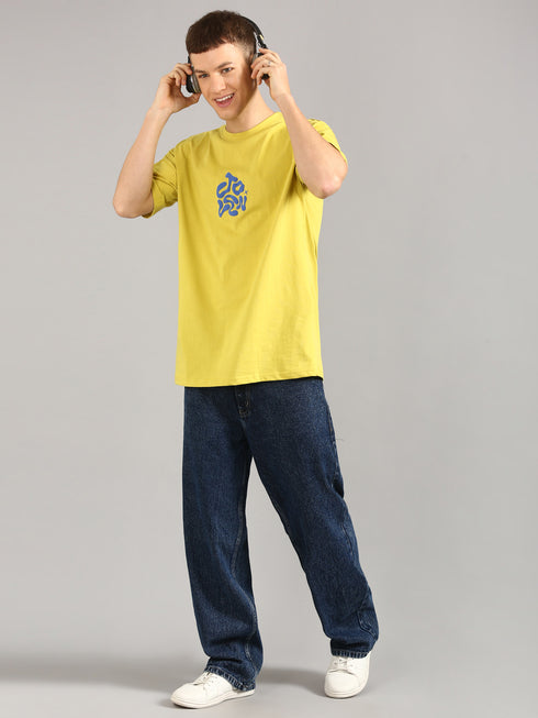 yellow Printed Oversized T-Shirt