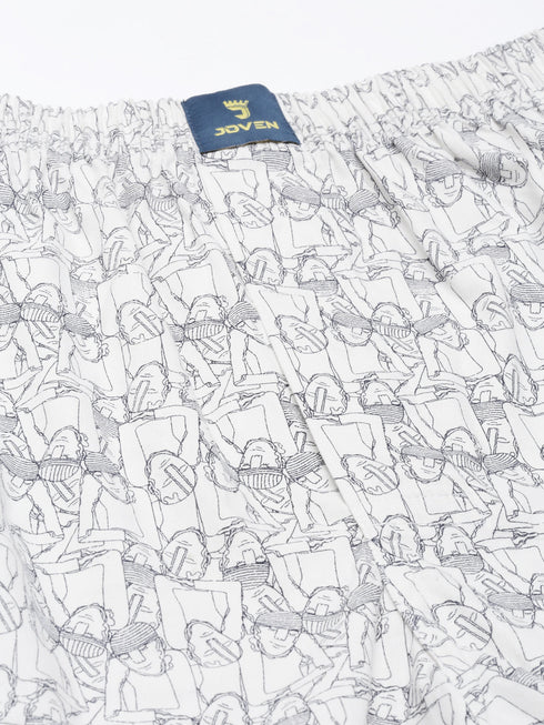 White Printed Cotton Boxer