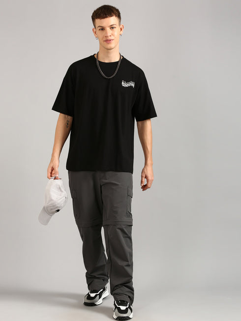 Black Printed Oversized T-Shirt