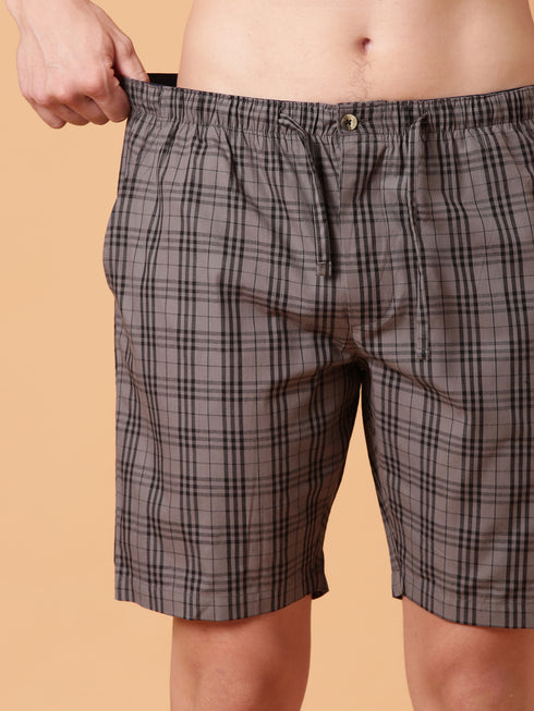 Grey Checked Lounge Short