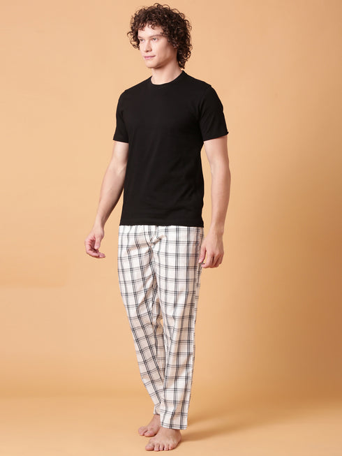 Black and White Checked Night Suit