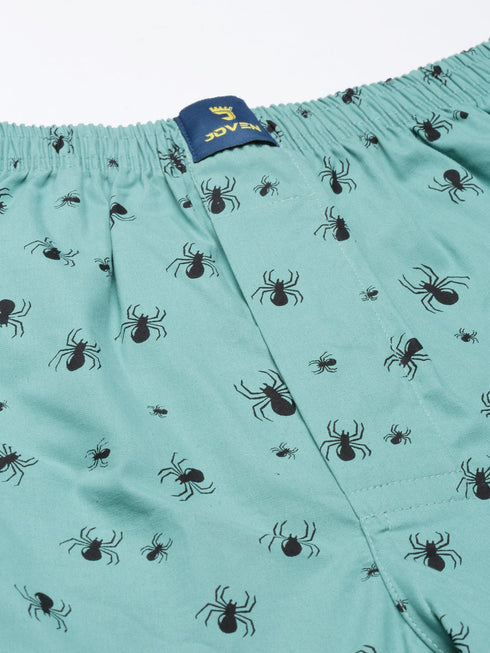Mint Green Printed Pure Cotton Boxer