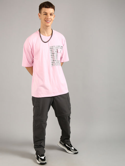 Pink Printed Oversized T-Shirt