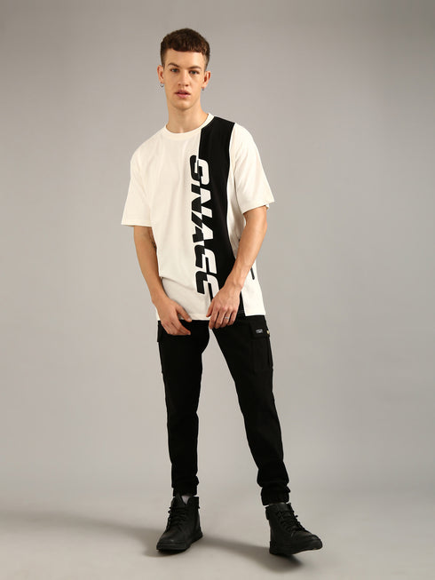 White Printed Oversized T-Shirt