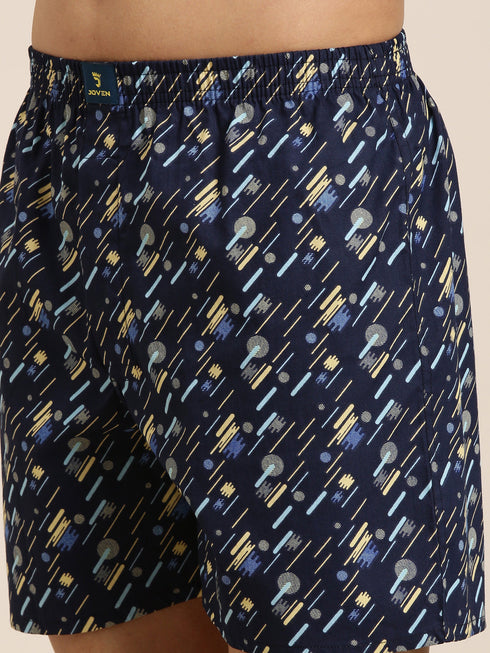 Navy Blue Printed Short