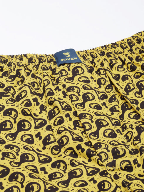 Yellow Printed Cotton Boxer