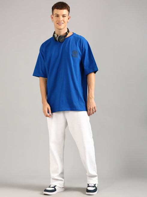 Royal Blue Oversized Puffy Printed T-shirt