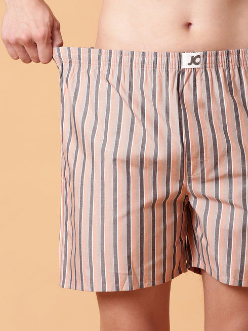 JOVEN Men Checked Pure Cotton Boxers Pack Of 2