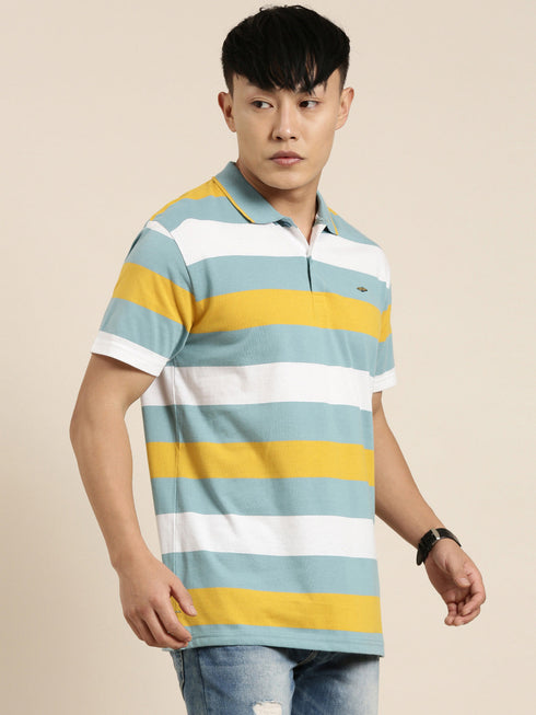 Multicolored Striped Polo T-shirt