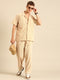 Cream Textured Relaxed Fit Co-Ords Set