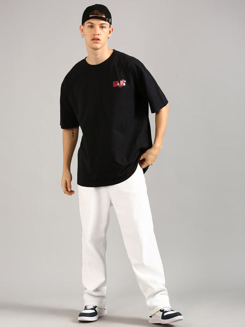 Black Oversized Printed T-shirt