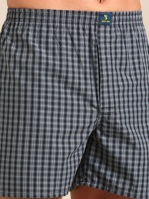 3 Pack Checked Cotton Boxers