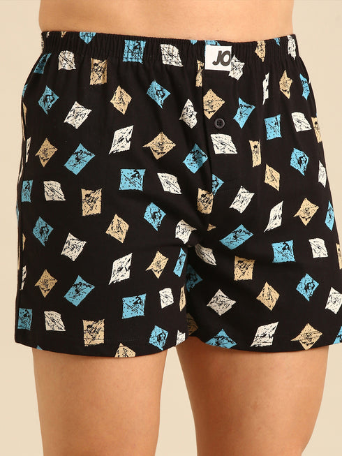 3 Pack Cotton Printed Multicolored Boxers