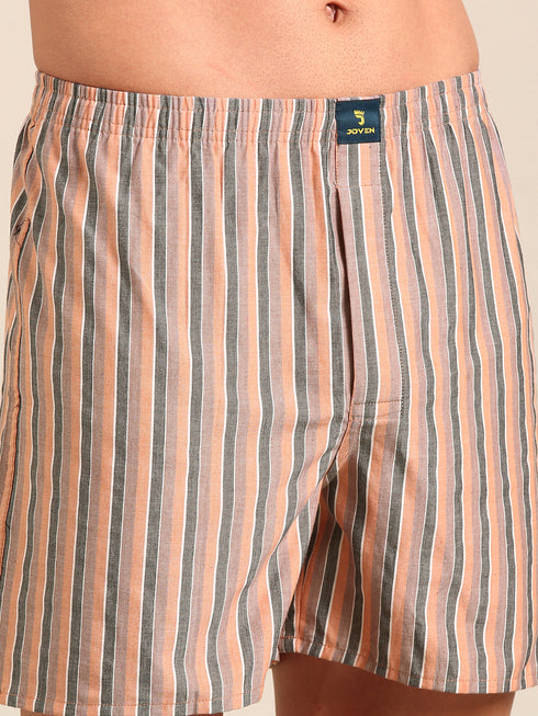 Brown Checked Cotton Boxer