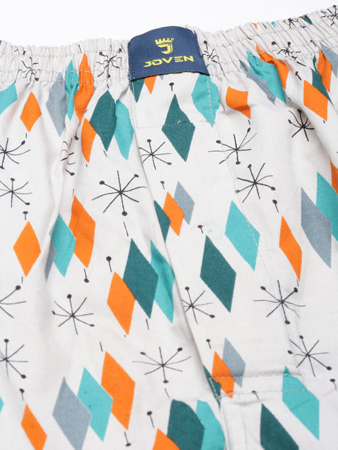 Grey Printed Pure Cotton Boxer