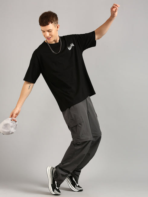 Black Printed Oversized T-Shirt