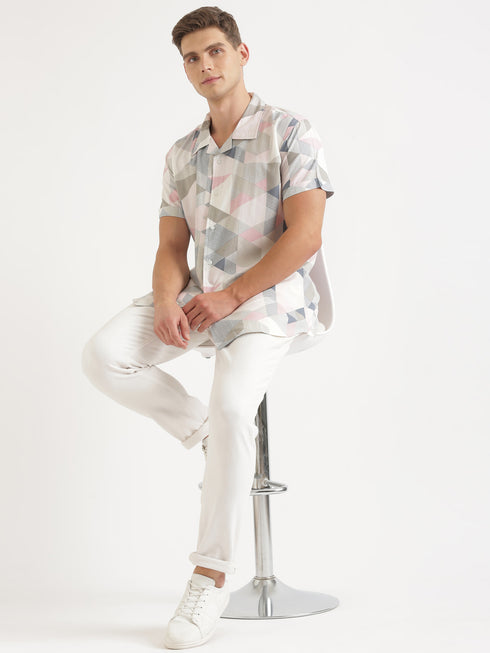 Multi-Colour Printed Short Sleeve Resort Shirt