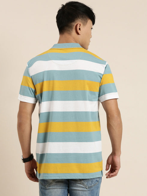 Multicolored Striped Polo T-shirt