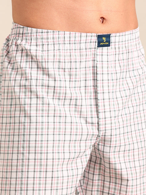 3 Pack Checked Cotton Boxers