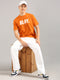 Orange Printed Regular Fit T-Shirt