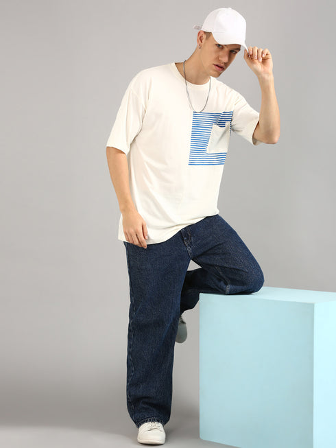 White Printed Oversized T-shirt