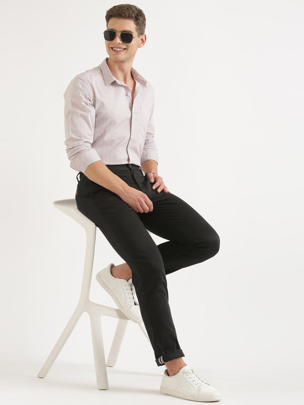 Light Pink Long Sleeve Casual Shirt