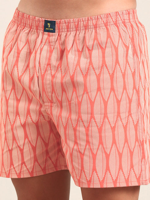Orange Printed Pure Cotton Boxer