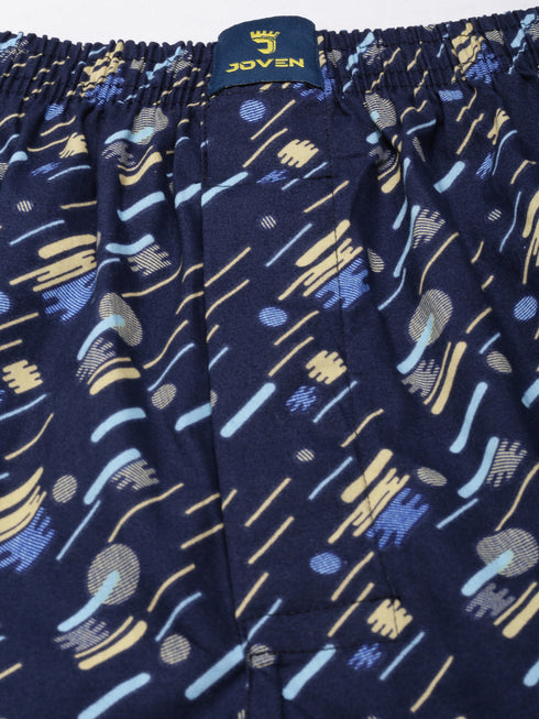 Navy Blue Printed Short