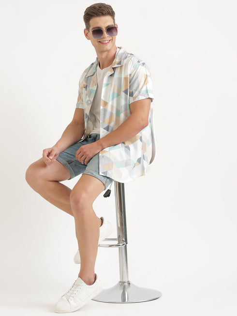 Multi-Colour Printed Short Sleeve Resort Shirt