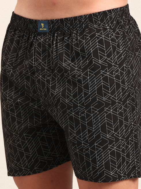 Black & White Printed Cotton Boxer