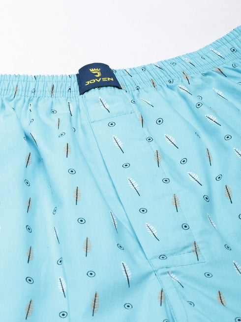 Light Blue Printed Cotton Boxer